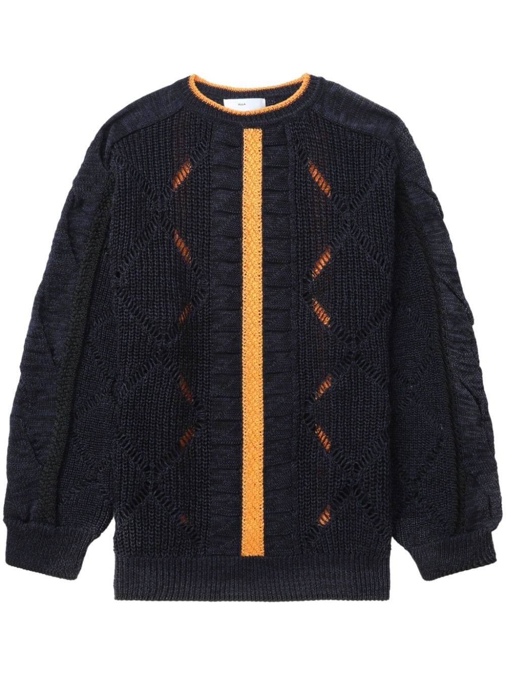 Toga Open-knit Cotton-blend Jumper In Black