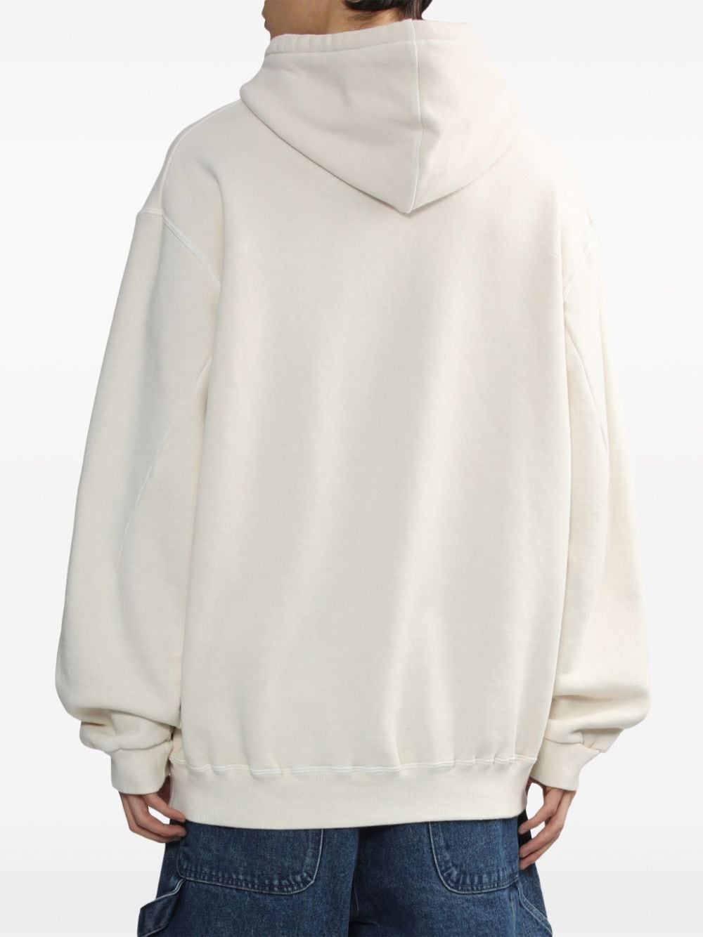 Shop Doublet Graphic-print Cotton Hoodie In White