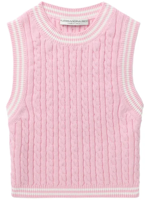 Alessandra Rich Blusa cropped de tricô