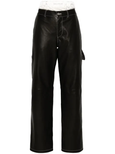 Halfboy leather straight-leg trousers