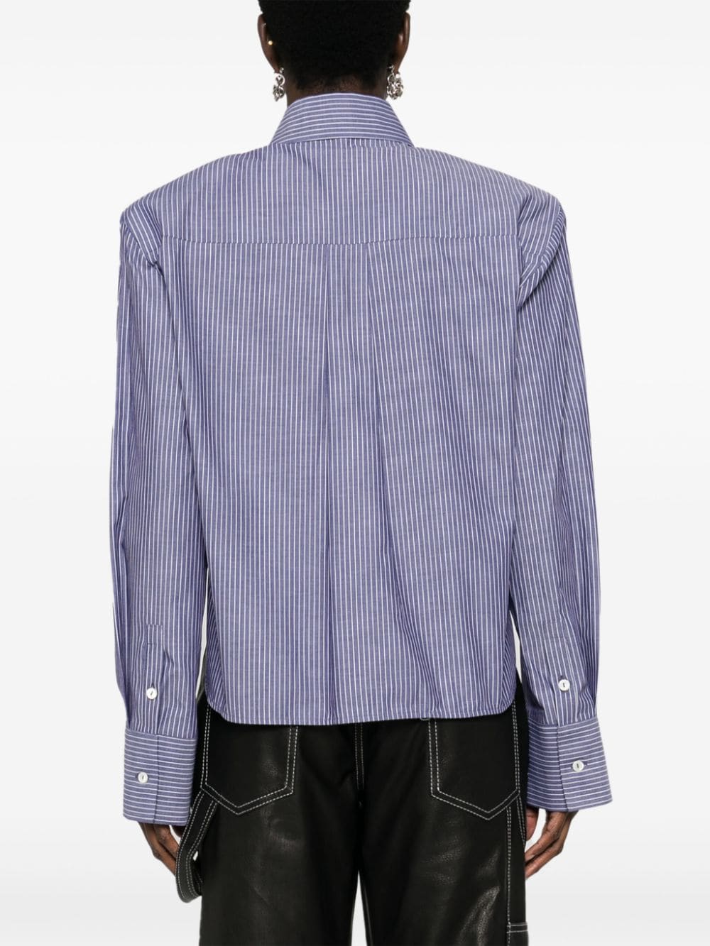 Shop Halfboy Raised Logo-embroidered Shirt In Blau