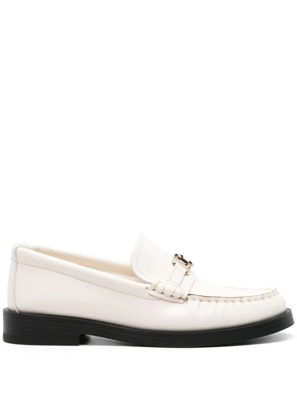 Jimmy Choo Addie レザーローファー | ホワイト | FARFETCH JP