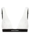 DSQUARED2 logo-band lace bralette - White