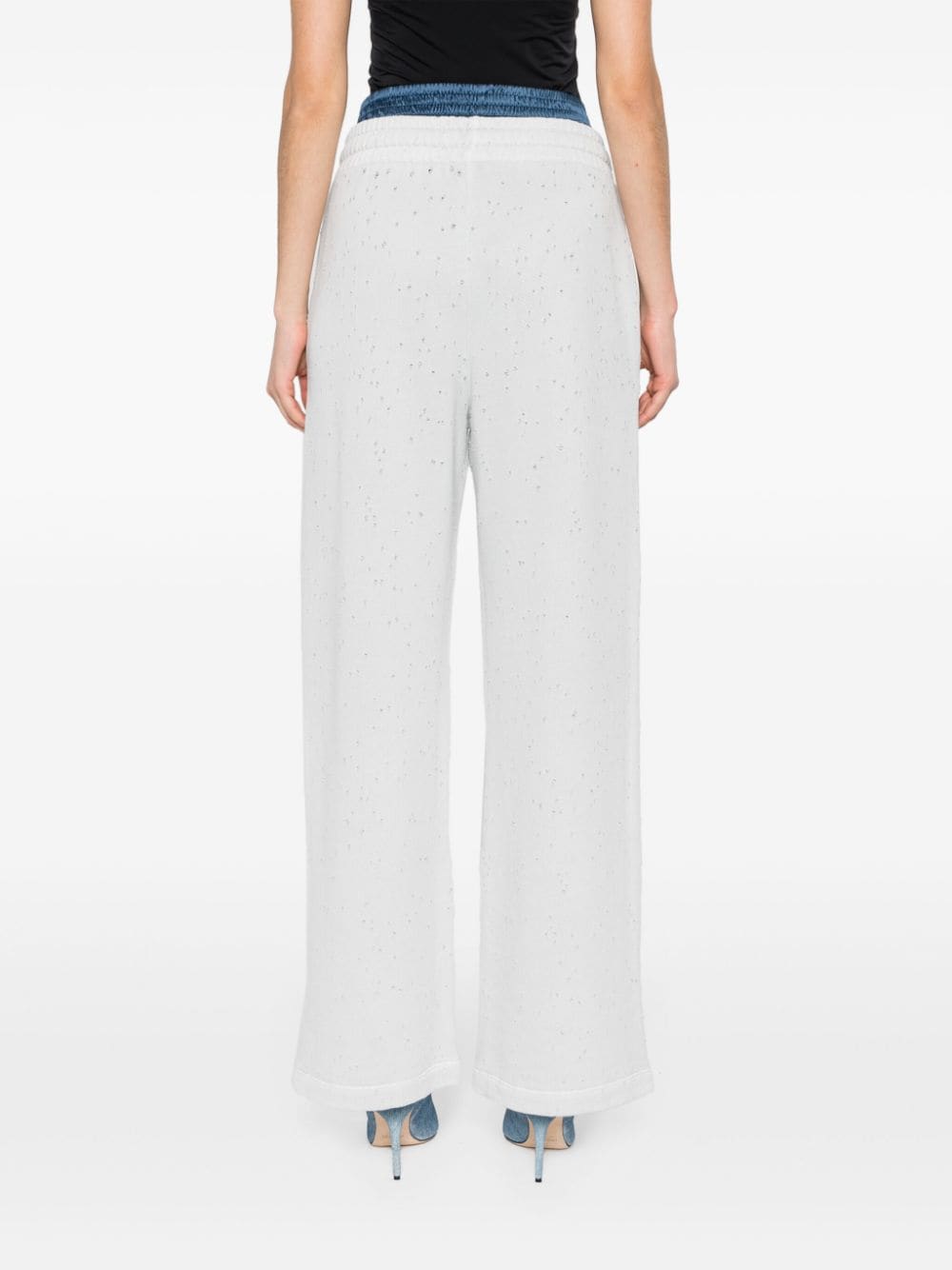 Shop Halfboy Layered Straight-leg Track Pants In Blue