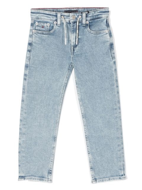 Tommy Hilfiger Junior drawstring tapered-leg jeans