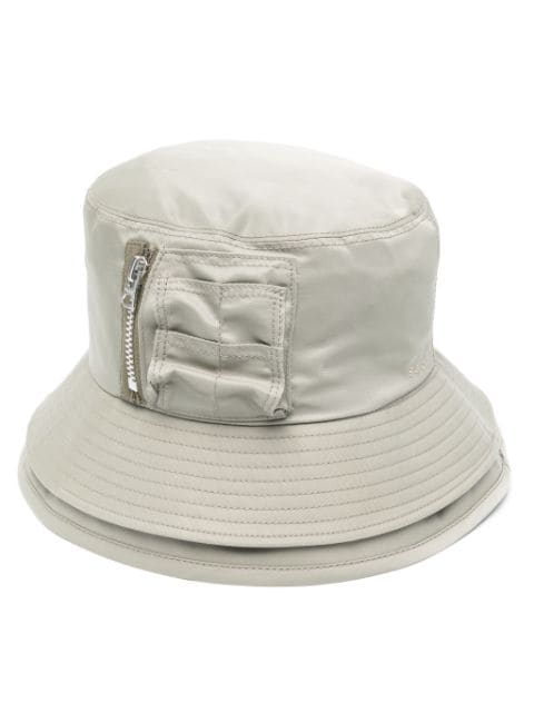 sacai layered bucket hat