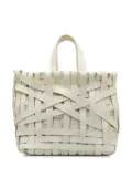 Jil Sander Pre-Owned 2023 woven basket leather handbag - White