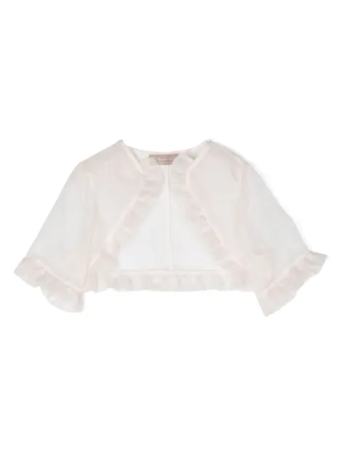 La Stupenderia ruffled-trim organza cardigan