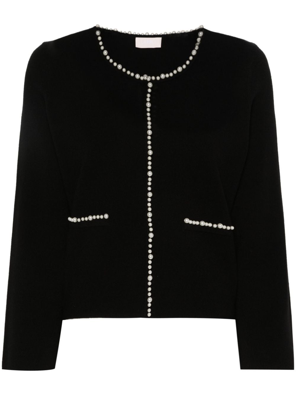 LIU JO logo-plaque cardigan - Black