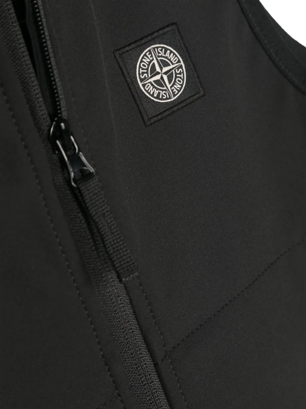 Stone Island Logo-patch Shell Gilet In Black