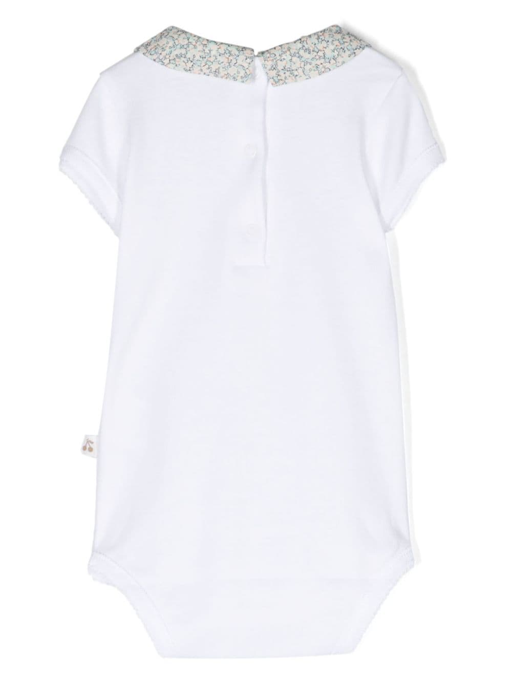 Shop Bonpoint Contrasting-collar Cotton Body In White