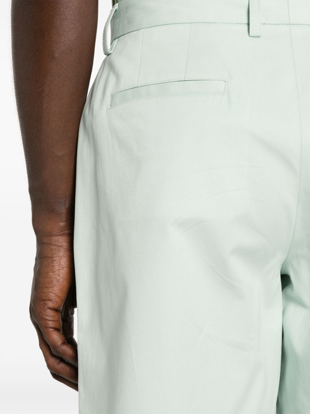 Shop Apc Pleated Cotton Shorts In Green