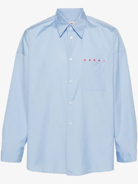 Marni logo-print cotton shirt
