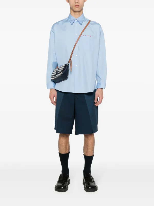 MARNI*夏ファッション☆ブルー Pencil Logo シャツ Marni ロゴ シャツ | ブルー | FARFETCH JP
