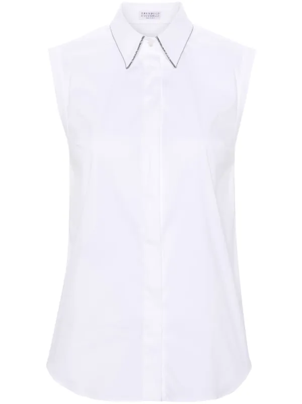 Brunello Cucinelli ノースリーブ シャツ | ホワイト | FARFETCH JP 