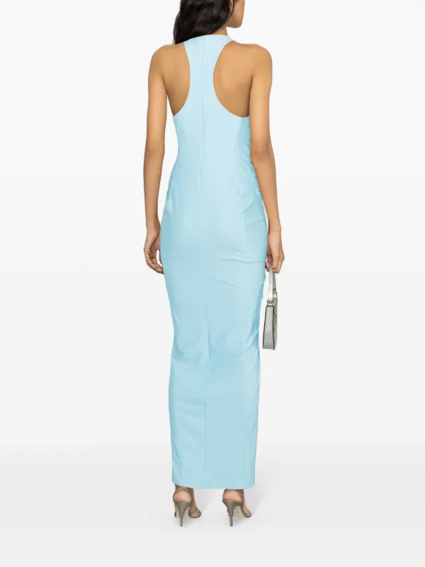 GAUGE81 Halterneck Ruched Maxi Dress | Blue | FARFETCH
