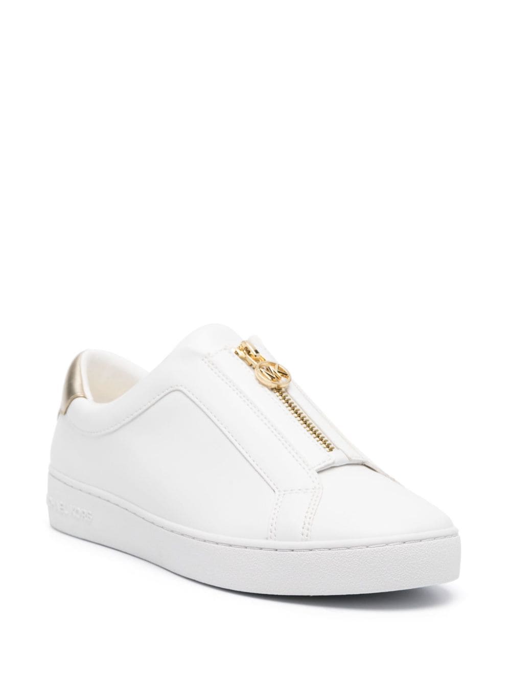 Shop Michael Michael Kors Keaton Zip-up Sneakers In White