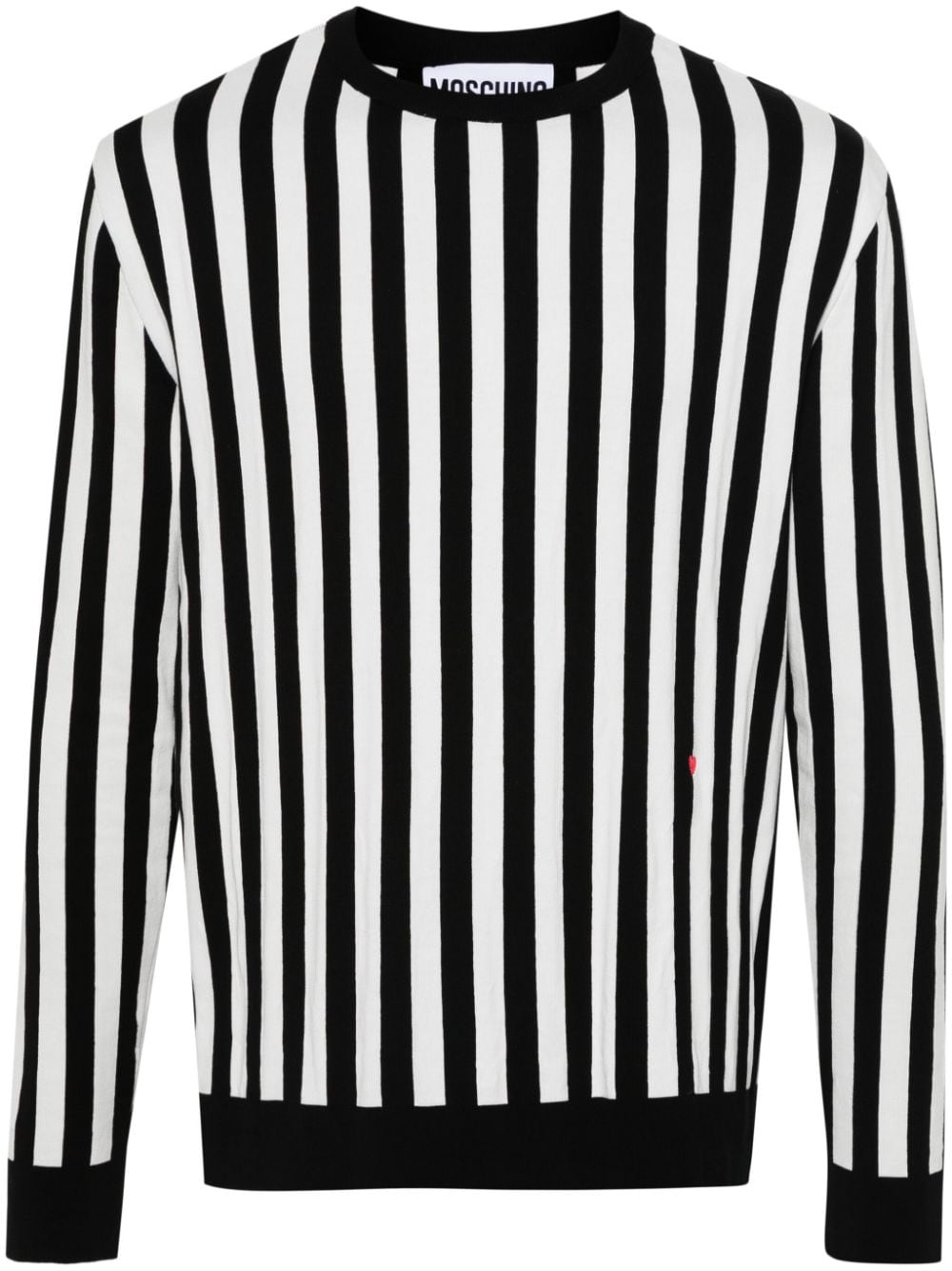 Moschino Striped Cotton Jumper In Black