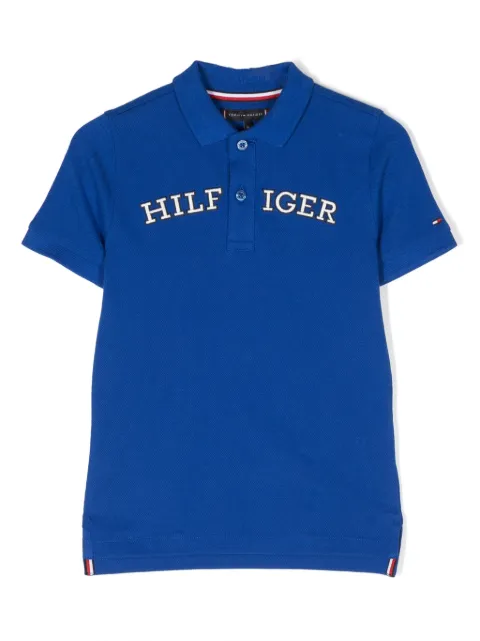 Tommy Hilfiger Junior embroidered-logo lettering polo-shirt