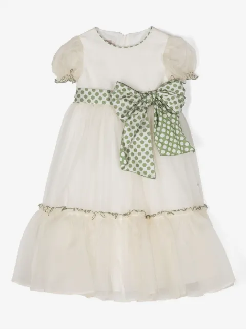 La Stupenderia polka-dot bow-detail dress