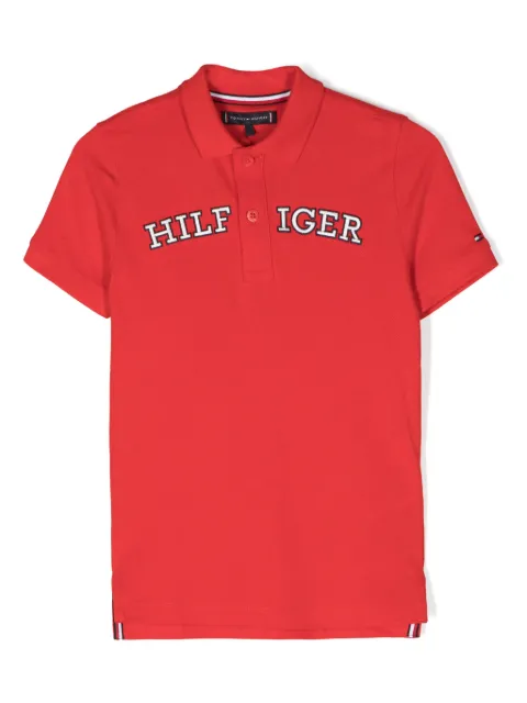 Tommy Hilfiger Junior embroidered-logo lettering polo-shirt