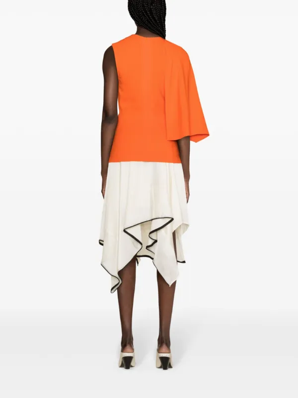 Stella McCartney Asymmetric cape-detailed Top | Orange