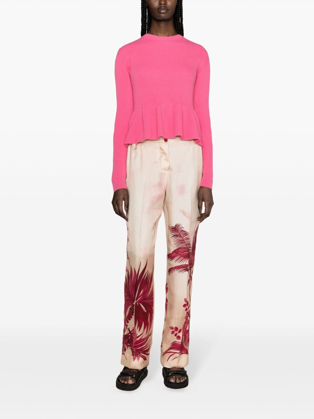 Shop F.r.s For Restless Sleepers Etere Silk Trousers In Pink