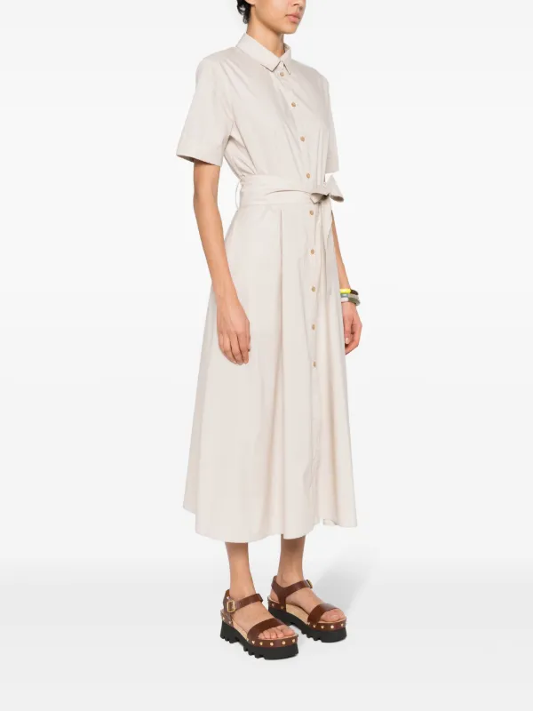 【関税&送料込】Woolrich Sand Poplin Dress Women's Pure Cotton Poplin Shirt Dress blue | Woolrich DK