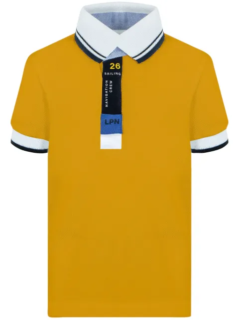 Lapin House logo-tape cotton polo shirt