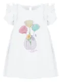 Lapin House floral-print cotton dress - White