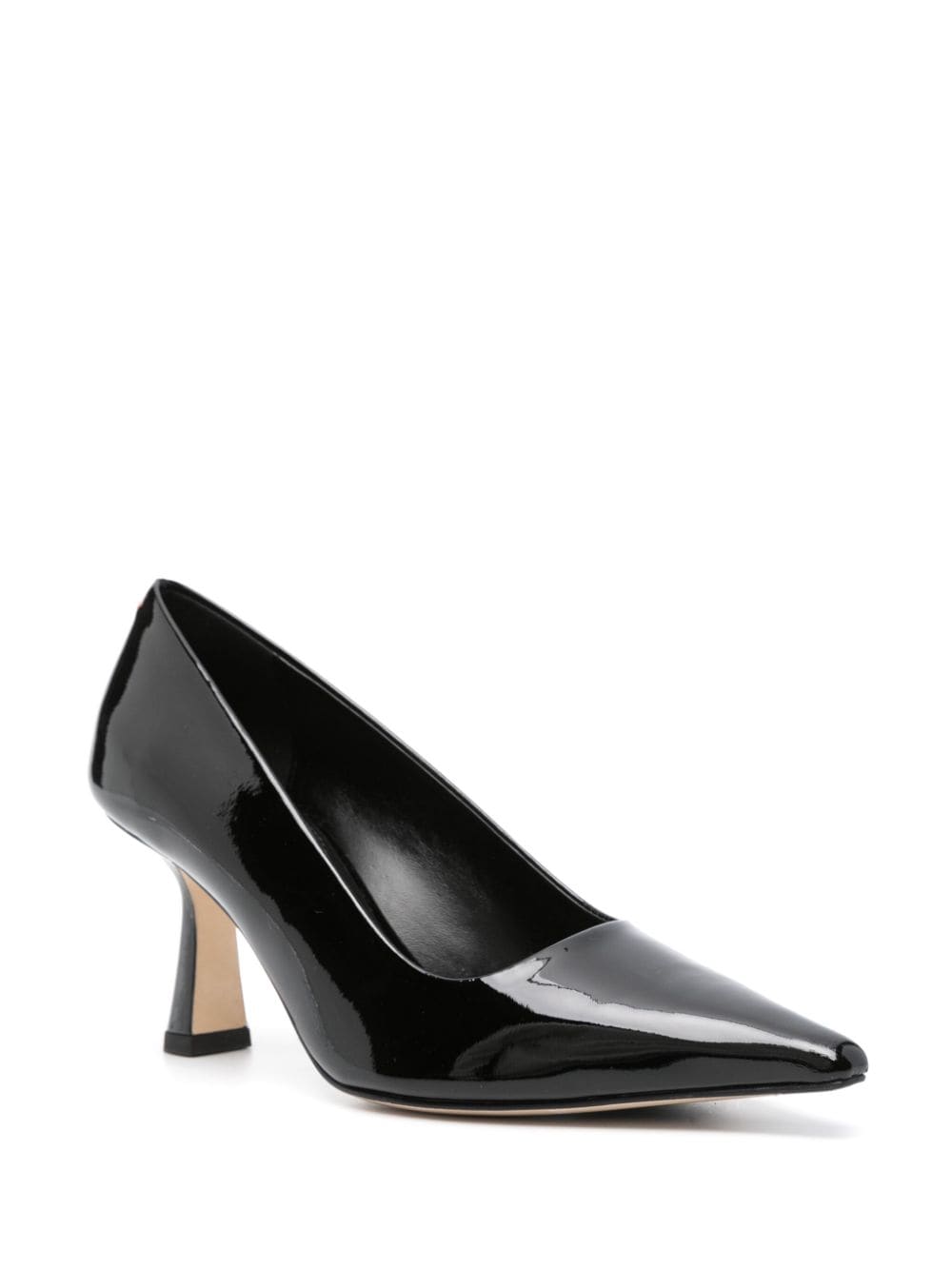 Aeyde Zandra 75 mm leren pumps - Zwart