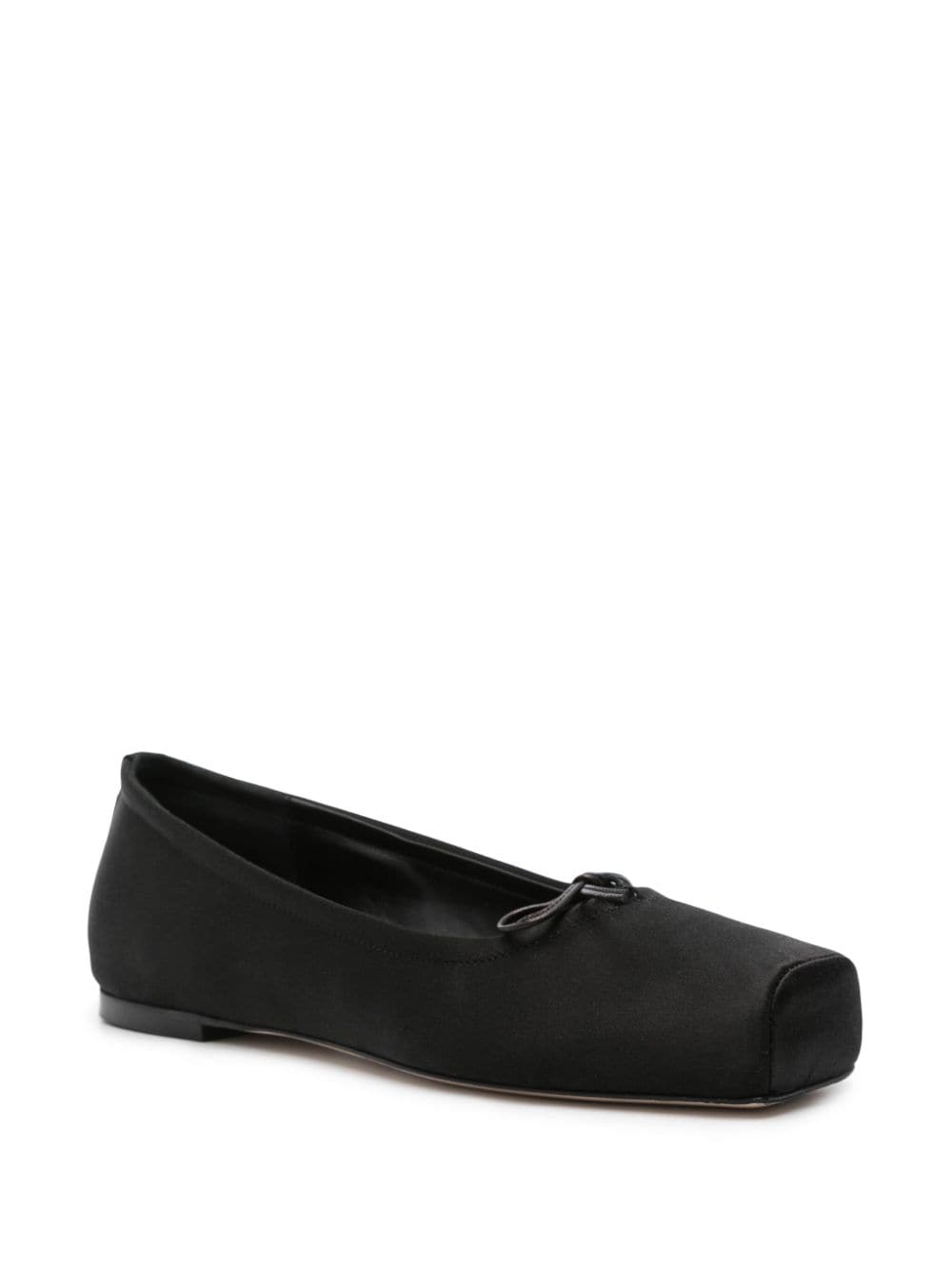 Shop Aeyde Gabriella Satin Ballerina Shoes In Black