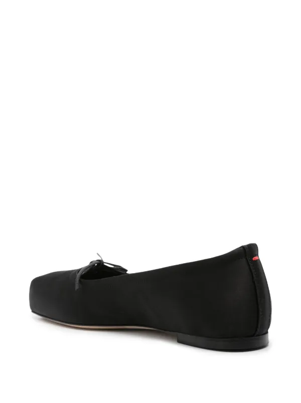 Aeyde Gabriella Satin Ballerina Shoes | Black | FARFETCH