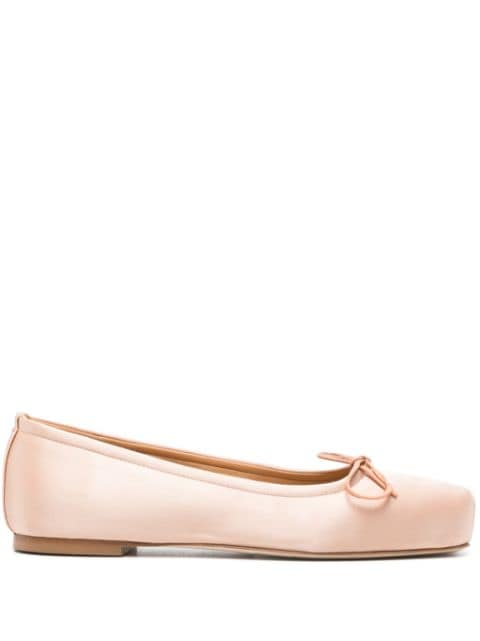Aeyde square-toe satin ballerina shoes