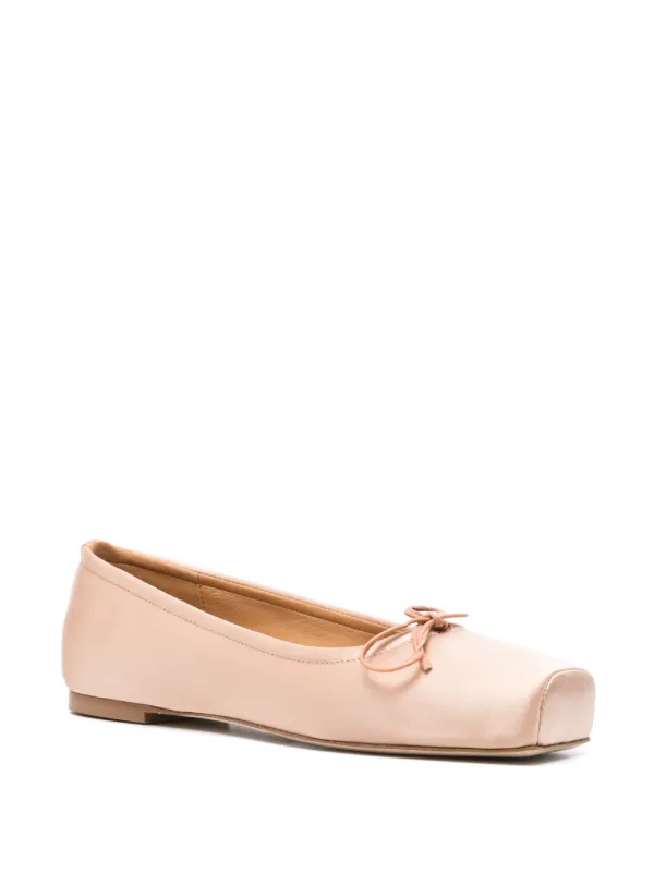 Aeyde square-toe Satin Ballerina Shoes | Pink | FARFETCH