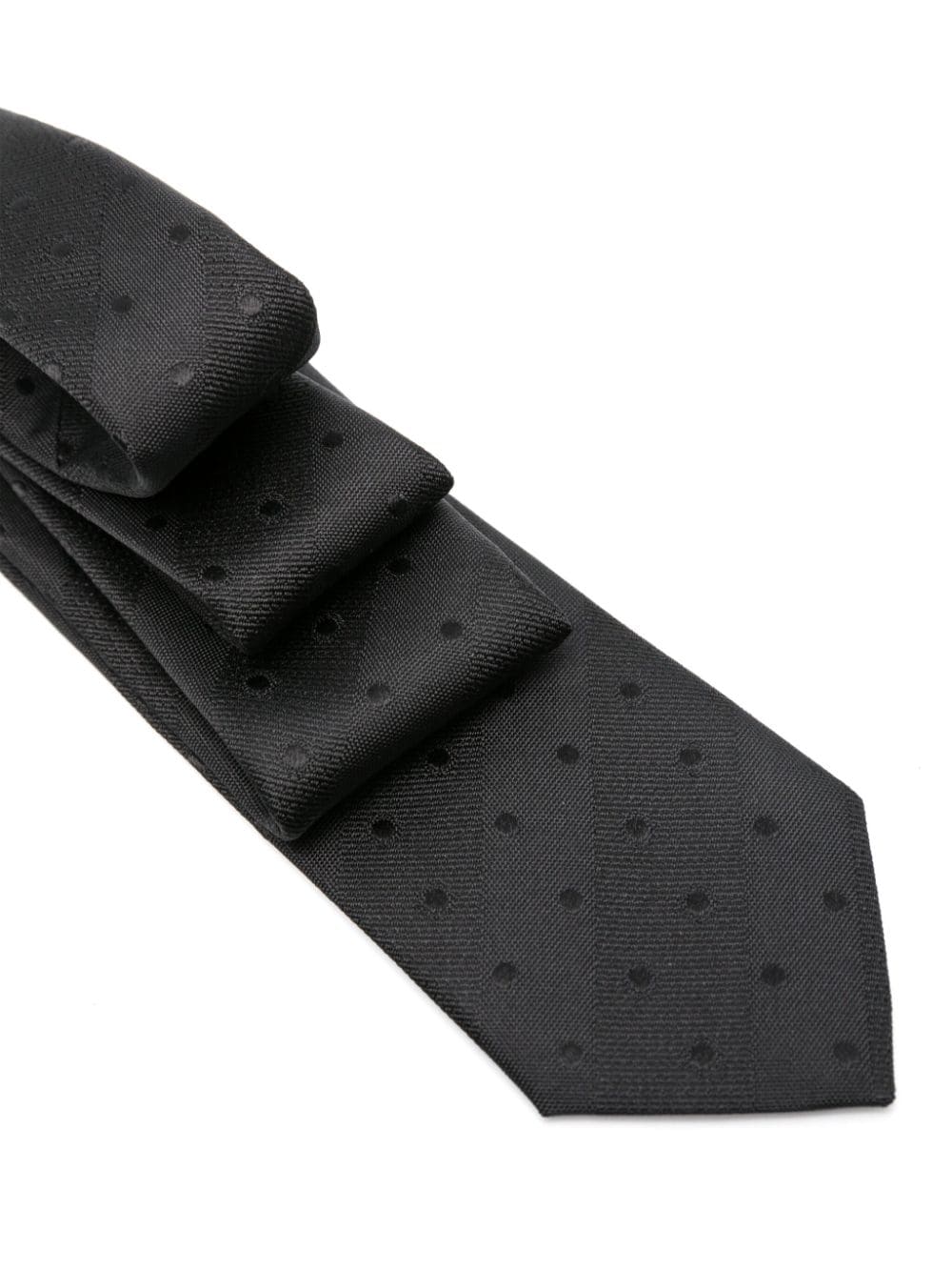 Saint Laurent Zijden stropdas met stippen Zwart