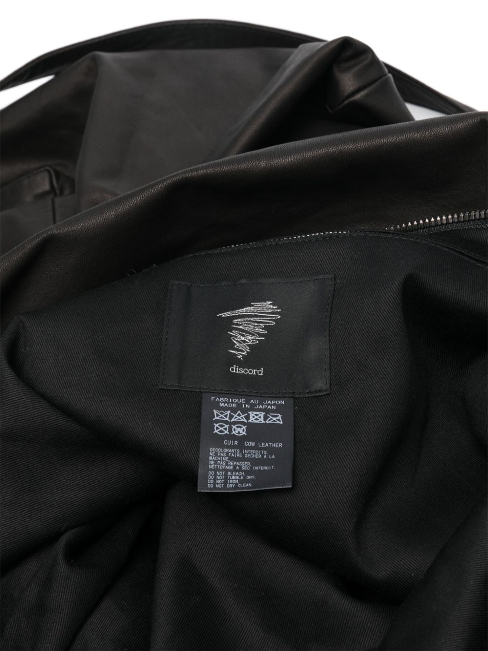 Shop Discord Yohji Yamamoto Leather Tote Bag In Black