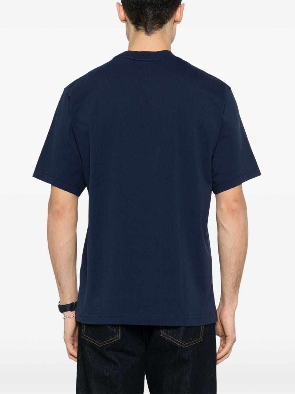 Shop Axel Arigato Embroidered-logo Cotton T-shirt In Blue