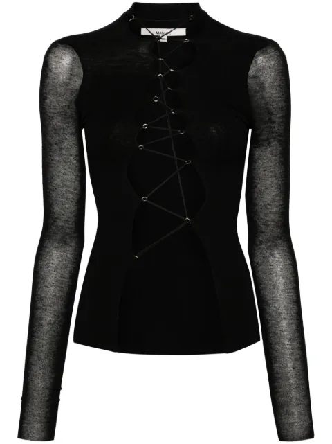 MANURI lace-up mélange top