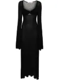 MANURI mélange long-sleeve maxi dress - Black