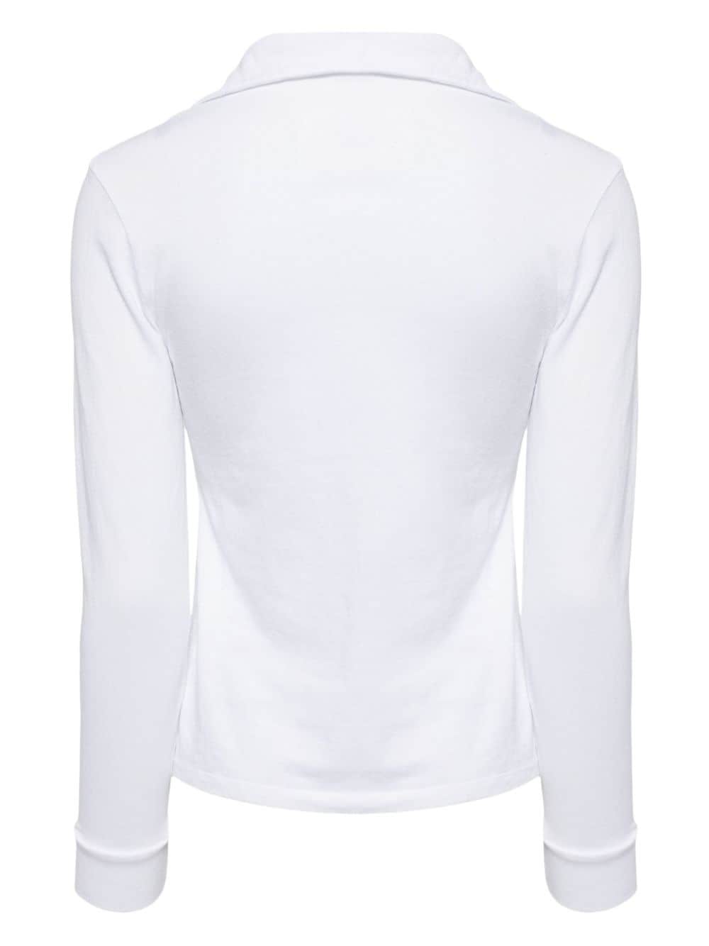 Shop Nili Lotan Spread-collar Cotton Blouse In White