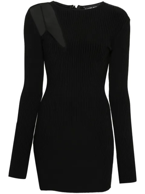 David Koma mesh-ribbed mini dress