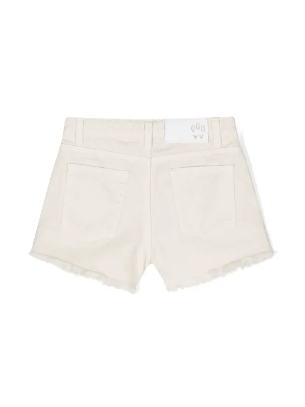 Barrow Kids Frayed Denim Shorts Neutrals FARFETCH ID