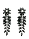 Jennifer Gibson Jewellery Vintage Hattie Carnegie Monochrome Floral Drop Earrings 1960s - Black