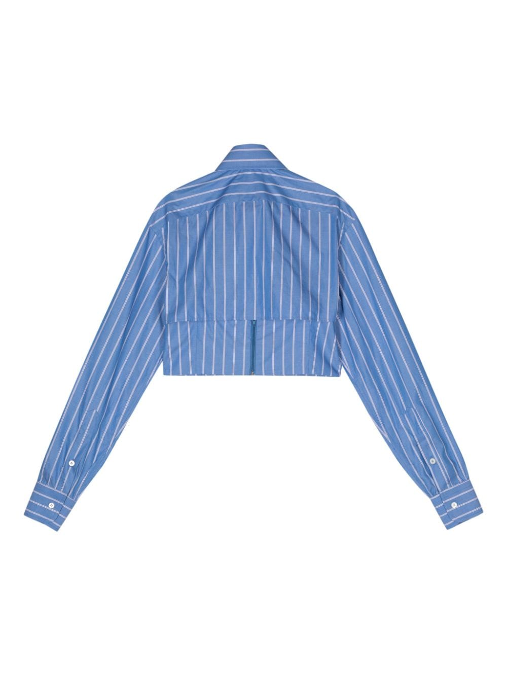 Shop Woera Layered Cropped Shirt In Blue