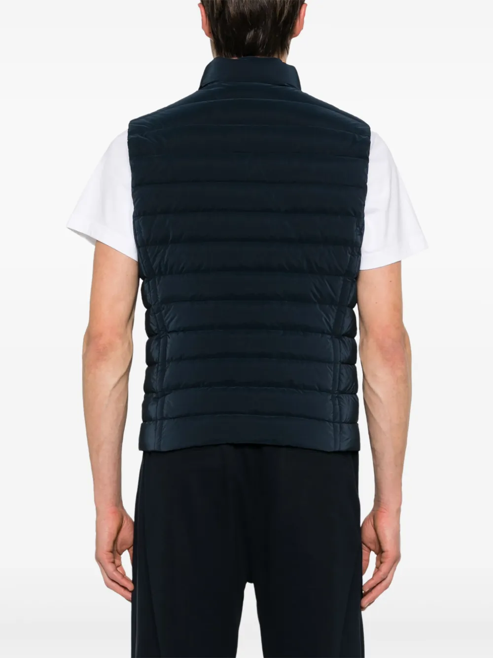 Shop Moorer Quilted Padded Gilet In Blue