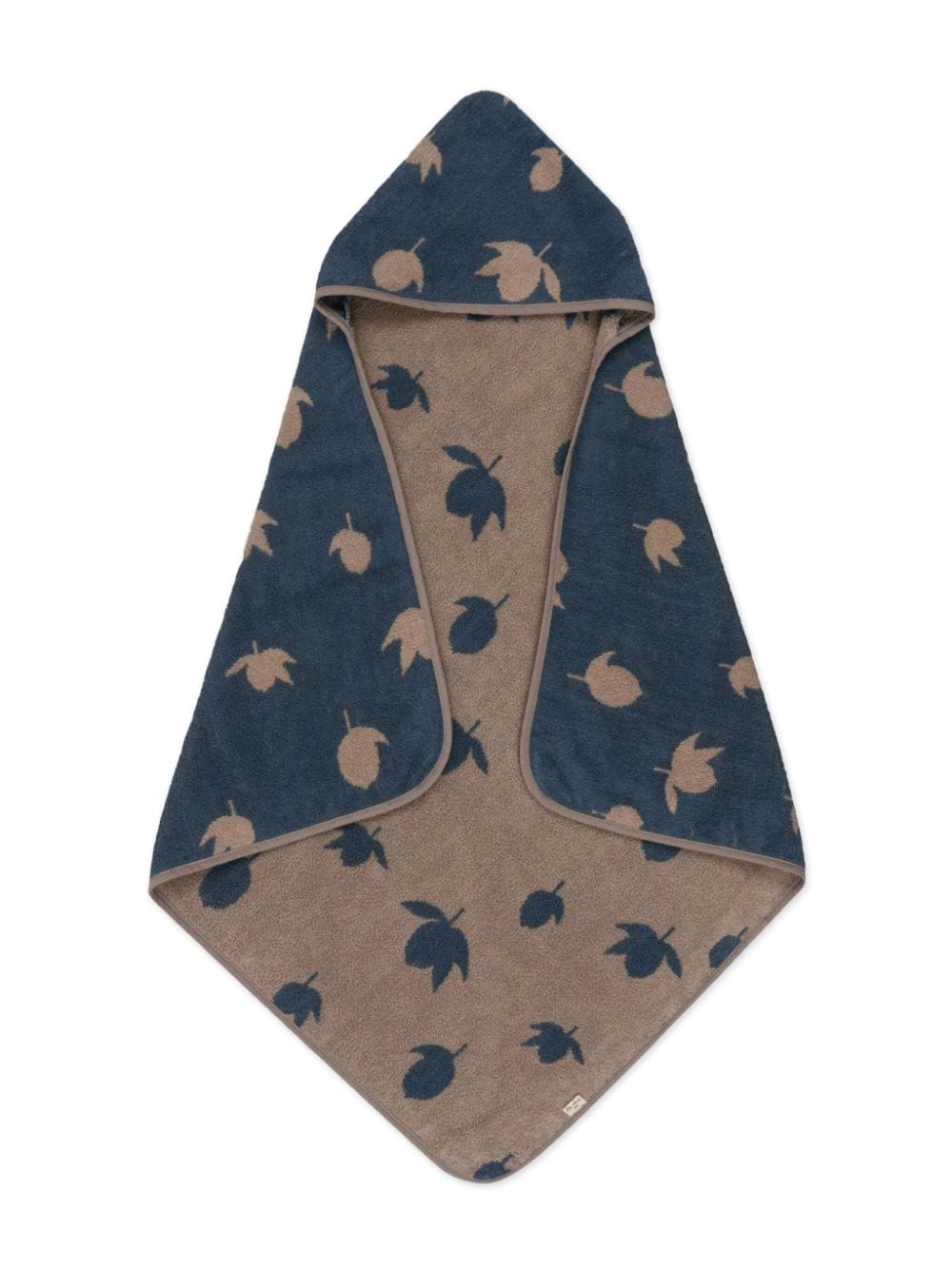 Konges Sløjd leaf-jacquard hooded bath towel - Blauw