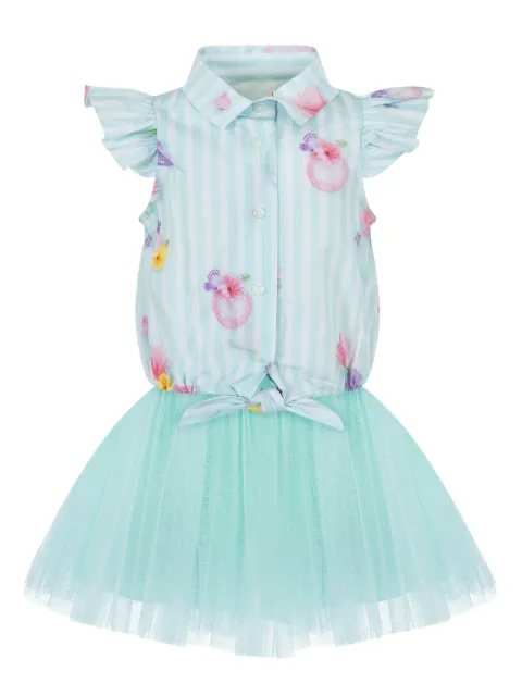 Lapin House et de vestido y camisa con rosas estampadas