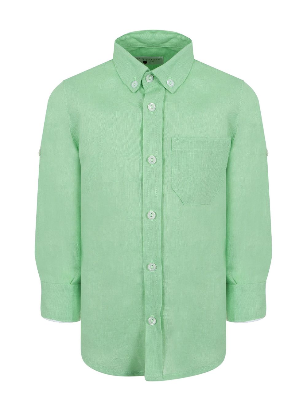 Shop Lapin House Linen Shirt And Shorts Set In Green