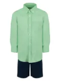 Lapin House linen shirt and shorts set - Green